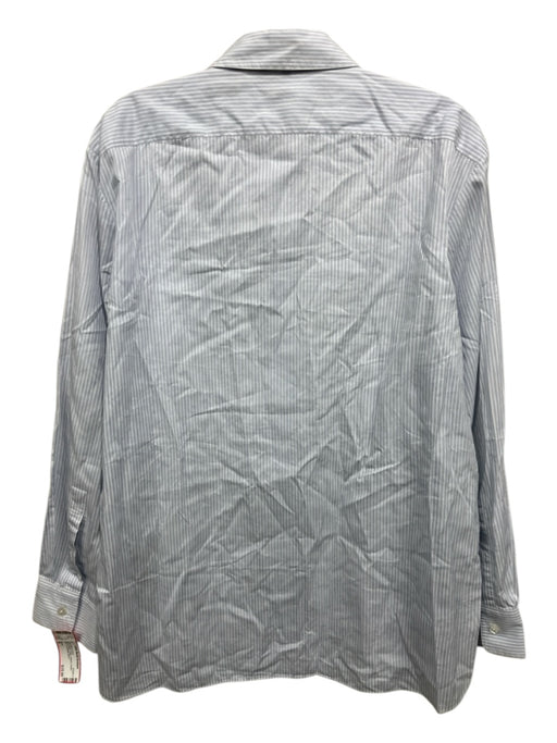 Theory Size M Blue & White Cotton Striped Button Down Men's Long Sleeve Shirt Blue & White / M