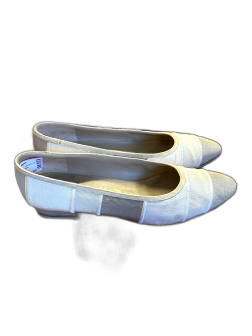 Ferragamo Shoe Size 8.5 Beige Thread Pointed Block Heel Shoes Beige / 8.5