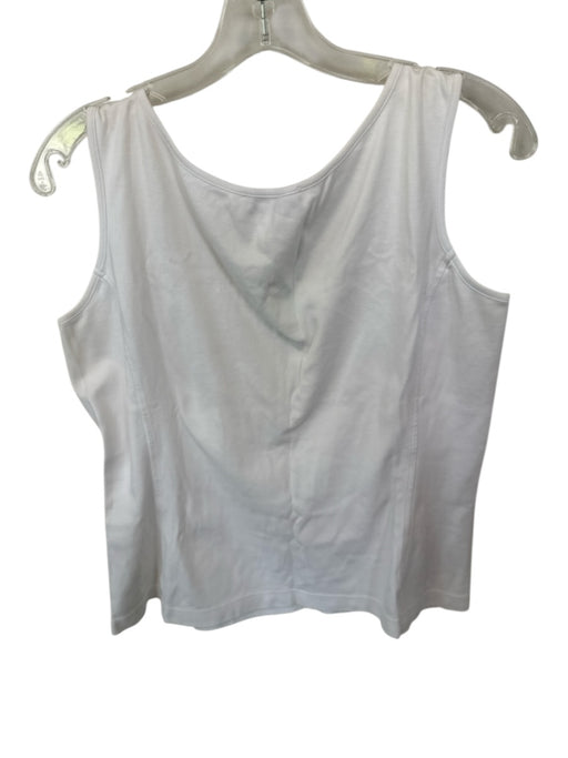 Salvatore Ferragamo Size L White Cotton Blend Cap Sleeve Top White / L