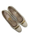 Salvatore Ferragamo Shoe Size 8.5 Taupe & White Canvas Color Block Flats Taupe & White / 8.5