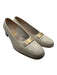 Salvatore Ferragamo Shoe Size 8.5 Taupe & White Canvas Color Block Flats Taupe & White / 8.5