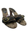 Coach Shoe Size 9 Tan & brown Canvas & Leather Logo Buckle Heel Mules Tan & brown / 9