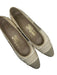 Salvatore Ferragamo Shoe Size 8.5 Cream Leather Kitten Heel Gold Hardware Pumps Cream / 8.5