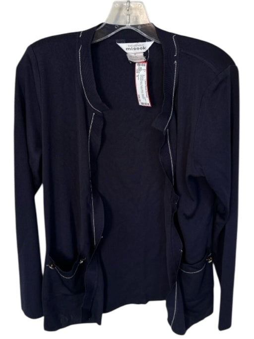 Misook Size S Navy & white Acrylic Blend Stitching Shoulder Pads Sweater Navy & white / S