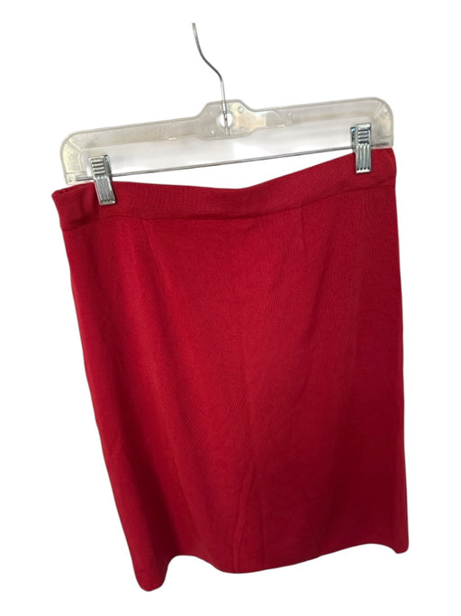 Misook Size M Coral Red Acrylic Blend Elastic Waist Pencil Skirt Coral Red / M