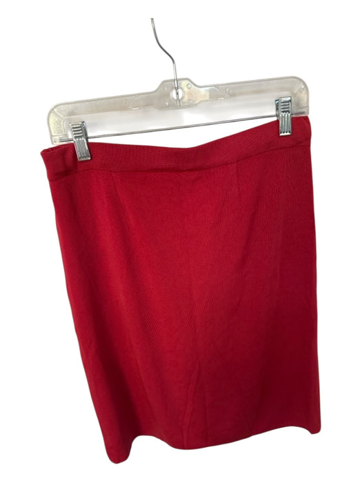 Misook Size M Coral Red Acrylic Blend Elastic Waist Pencil Skirt Coral Red / M