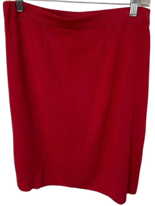 Misook Size M Coral Red Acrylic Blend Elastic Waist Pencil Skirt Coral Red / M