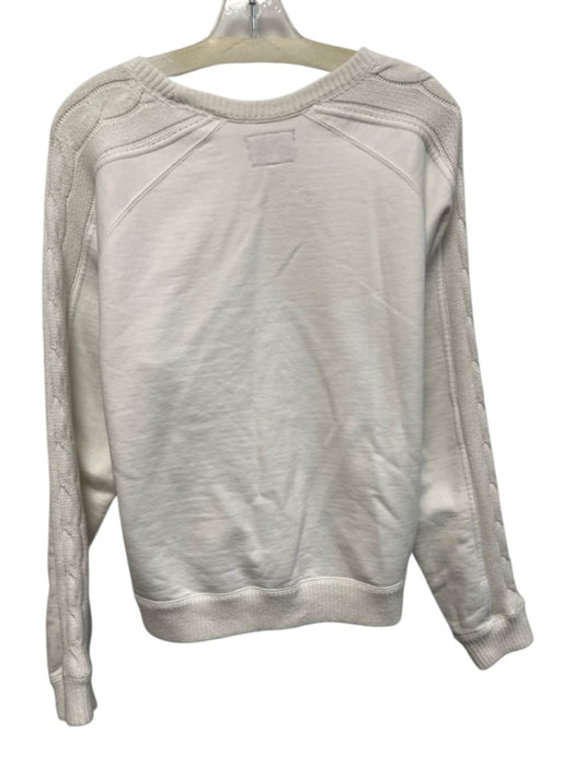 Tuckernuck Size L White Cotton Cable Knit Crew Neck Sweater White / L