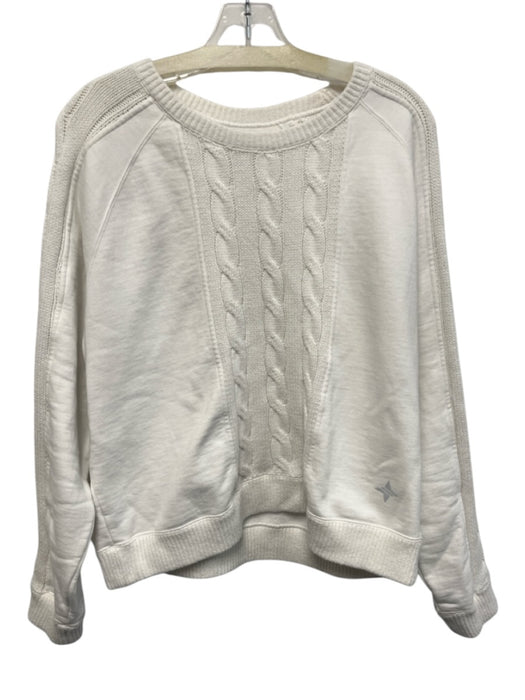 Tuckernuck Size L White Cotton Cable Knit Crew Neck Sweater White / L