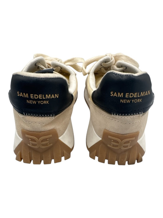 Sam Edelman Shoe Size 9 Cream & White Leather Low Top Lace Up Sneakers Cream & White / 9