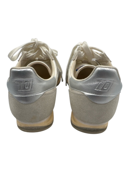 Black 70 Shoe Size 38 White & Gray Leather Low Top Metallic Sneakers White & Gray / 38