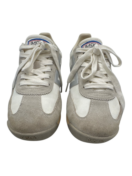 Black 70 Shoe Size 38 White & Gray Leather Low Top Metallic Sneakers White & Gray / 38