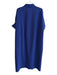 COS Size Small Dark Blue Polyester Blend Button Down Short Sleeve Collared Dress Dark Blue / Small