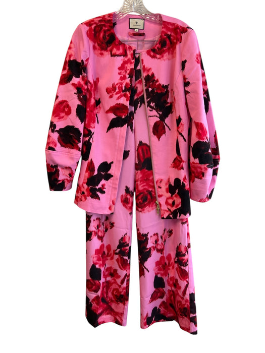 Tuckernuck Size S/M Pink, Red & Black Polyester Blend Side Zip Pants Suit Pink, Red & Black / S/M