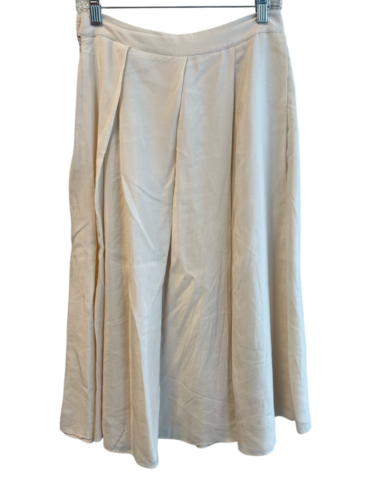 COS Size 36 Ivory Viscose Lined Side Zip Below Knee Skirt Ivory / 36