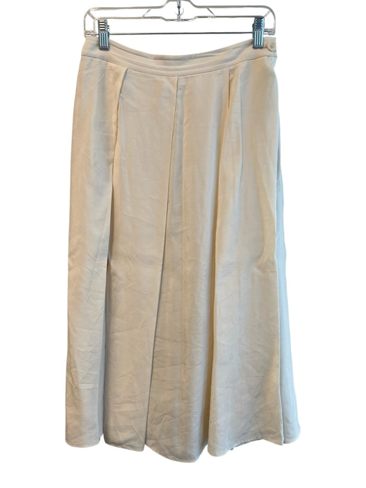 COS Size 36 Ivory Viscose Lined Side Zip Below Knee Skirt Ivory / 36