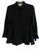 Pomander Place Size Small Black No Fabric Tag Button Down Long Sleeve Peplum Top Black / Small