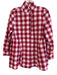 Pomander Place Size Small Red & White Cotton Button Down Long Sleeve Tunic Top Red & White / Small
