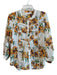 Maye Size Small White, Orange & Green Cotton Long Sleeve Round Neck Floral Top White, Orange & Green / Small