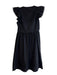 Maye Size XS Black Cotton Lined Ruffle Sleeveless Tiered Maxi Dress Black / XS