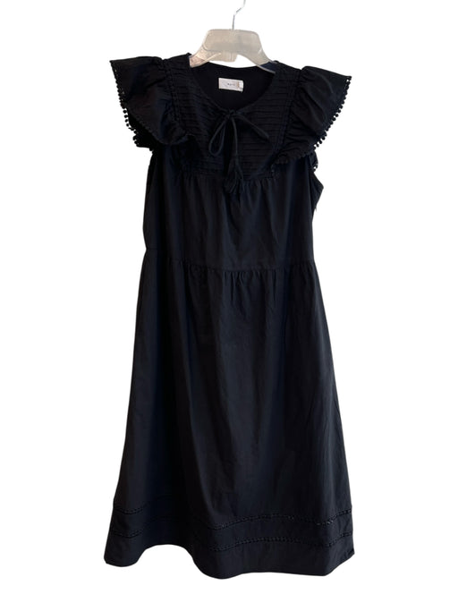 Maye Size XS Black Cotton Lined Ruffle Sleeveless Tiered Maxi Dress Black / XS