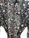 Sue Sartor Size Small Black & Gray Cotton Half Sleeve Floral Print Tiered Dress Black & Gray / Small