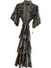 Sue Sartor Size Small Black & Gray Cotton Half Sleeve Floral Print Tiered Dress Black & Gray / Small