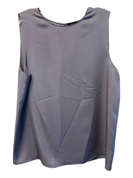 Theory Size M Grey Silk Back clasp solid color Sleeveless High Neck Top Grey / M