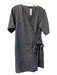 COS Size S Black Linen Cotton Wrap dress Short Sleeve V Neck Dress Black / S