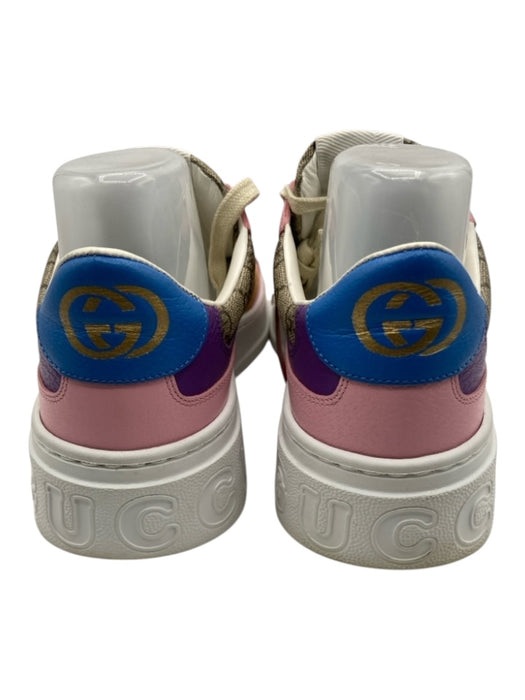 Gucci Beige & Pastel Print Coated Canvas Monogram Low Top Sneakers Beige & Pastel Print