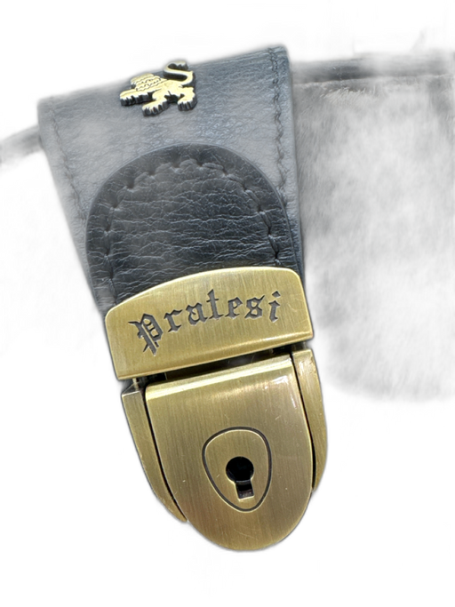 Pratesi Black, White, Brass Cowhide Ponyhair Cow Print Top Handle Structured Bag Black, White, Brass / Small