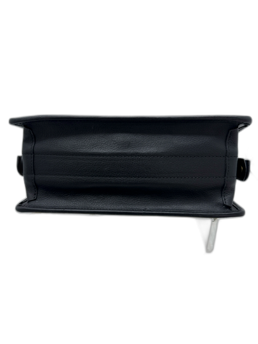 Pratesi Black, White, Brass Cowhide Ponyhair Cow Print Top Handle Structured Bag Black, White, Brass / Small