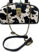 Pratesi Black, White, Brass Cowhide Ponyhair Cow Print Top Handle Structured Bag Black, White, Brass / Small