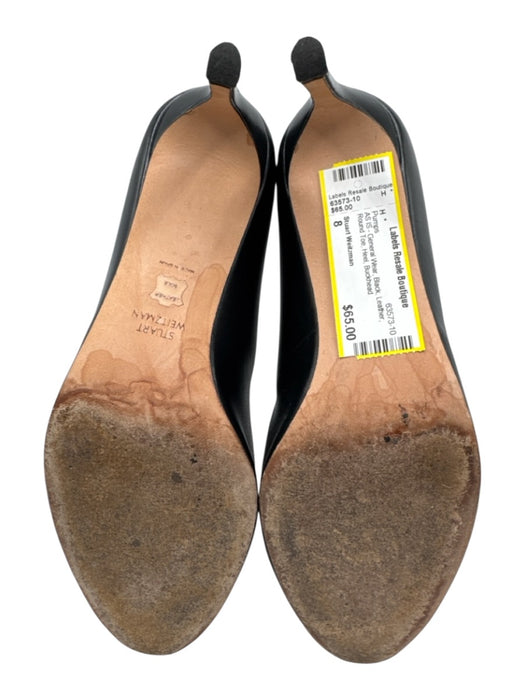 Stuart Weitzman Shoe Size 8 Black Leather Round Toe Heel Pumps Black / 8