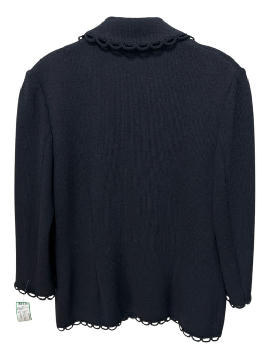 St John Collection Size 8 Midnight Navy Wool Blend Scallop Detail Skirt Set Midnight Navy / 8