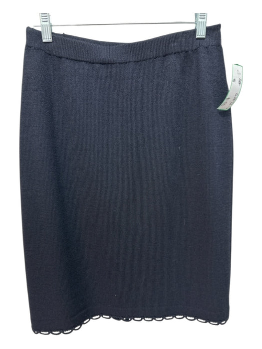 St John Collection Size 8 Midnight Navy Wool Blend Scallop Detail Skirt Set Midnight Navy / 8