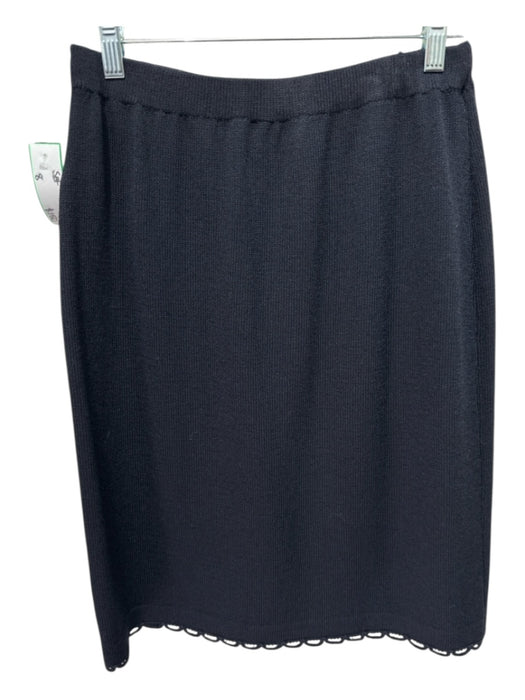 St John Collection Size 8 Midnight Navy Wool Blend Scallop Detail Skirt Set Midnight Navy / 8