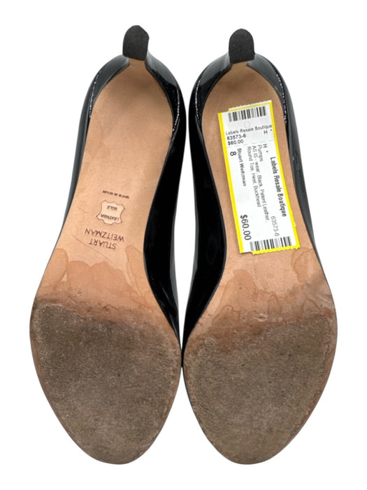 Stuart Weitzman Shoe Size 8 Black Patent Leather Round Toe Heel Pumps Black / 8