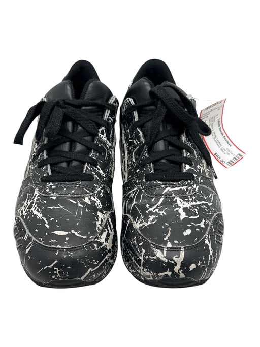 Asics Shoe Size 8.5 AS IS Black & White Leather Low Top Lace Up Sneaker Shoes Black & White / 8.5