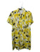Kate Spade Size 6 Yellow & Black Polyester Short Sleeve Flowers Pleated Dress Yellow & Black / 6
