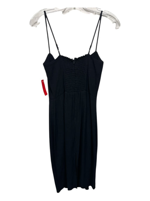 Reformation Size 2 Black Viscose Blend Spaghetti Strap smocked Cupped Dress Black / 2