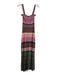 Sandro Size 38 Multi Viscose Knit Sleeveless Body Con Horizontal Stripe Dress Multi / 38