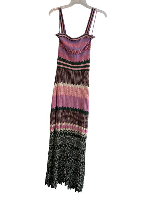 Sandro Size 38 Multi Viscose Knit Sleeveless Body Con Horizontal Stripe Dress Multi / 38