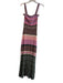 Sandro Size 38 Multi Viscose Knit Sleeveless Body Con Horizontal Stripe Dress Multi / 38