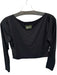 Daily Drills Size M/L Black Nylon Blend Long Sleeve Buttons Cropped Athletic Top Black / M/L