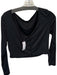 Daily Drills Size M/L Black Nylon Blend Long Sleeve Buttons Cropped Athletic Top Black / M/L