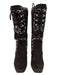 Dolce & Gabbana Shoe Size 36.5 Dark Brown Leather Suede Lace Up Studded Boots Dark Brown / 36.5