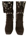 Dolce & Gabbana Shoe Size 36.5 Dark Brown Leather Suede Lace Up Studded Boots Dark Brown / 36.5