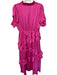 Alden Adair Size M Pink Polyester Short Balloon Sleeve Ruffle Collar Maxi Dress Pink / M