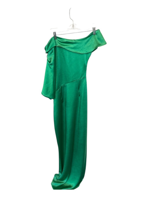 Elliatt Size M Green Asymetric Neckline Side Zip Gown Green / M